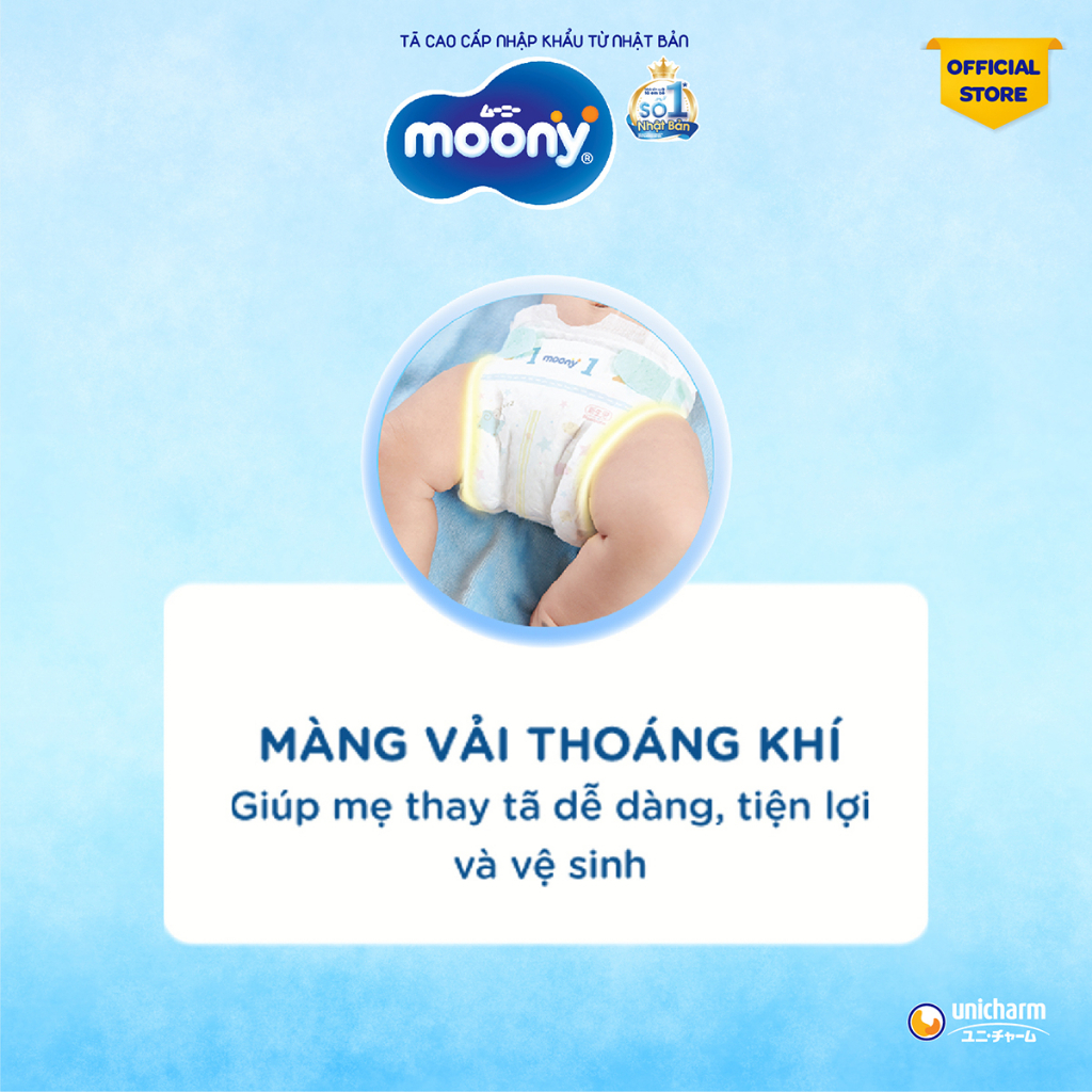 Bộ 2 Tã quần cao cấp Moony M52 - Nhập khẩu Nhật Bản