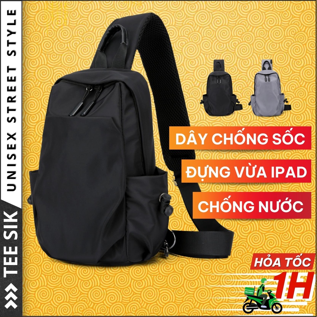 Túi đeo chéo nam TEE SIK cao cấp dáng balo 1 quai nhiều ngăn chống nước chống rách đựng vừa ipad TS24