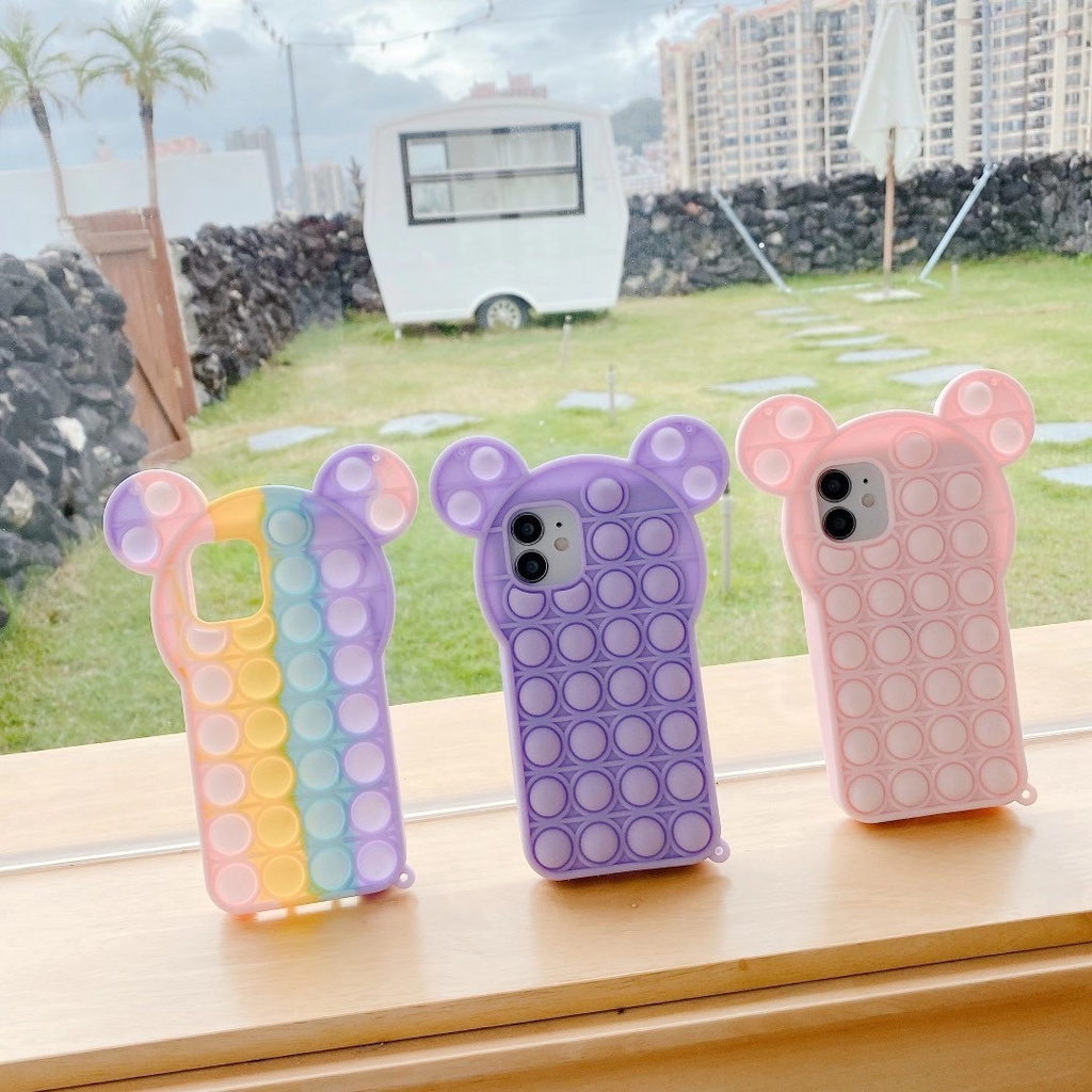 Ốp Điện Thoại Hình Chuột Mickey Màu Hồng Cho Iphone 12 Pro Mini 11 Xs Max Xr 7 8 Plus