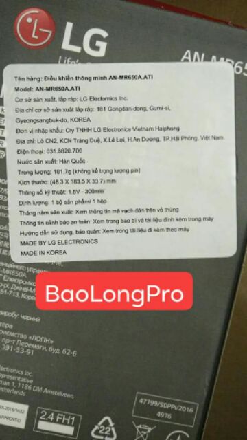 Điều khiển thông minh LG smart TV dùng cho model năm 2017 Mr650A-2018 MR18BA 2019 - MR19BA