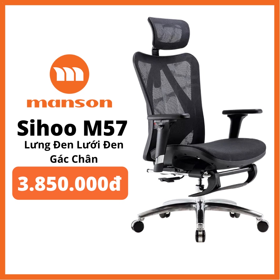 SIHOO M57, M57B Ghế lưới văn phòng thiết kế công thái học Ergonomic