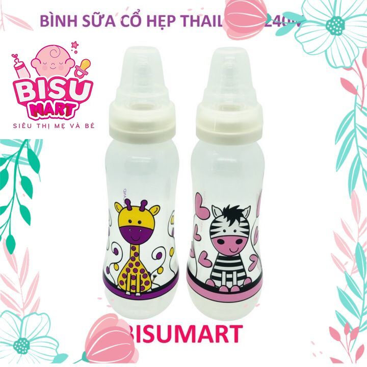 Bình sữa cổ hẹp Pappi Thailand 240ml