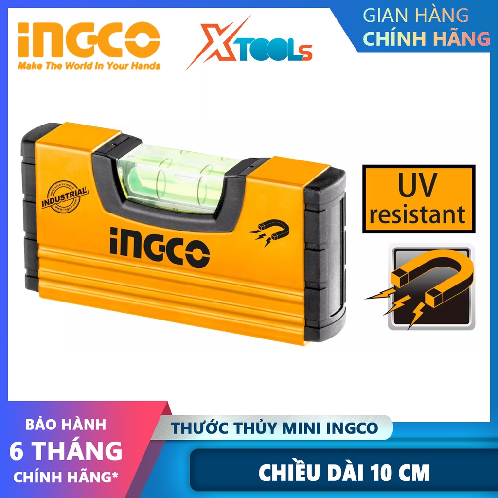 Thước thủy mini có từ INGCO HMSL03101 |Thước thủy 10cm Tiêu chuẩn VPA là sản phẩm