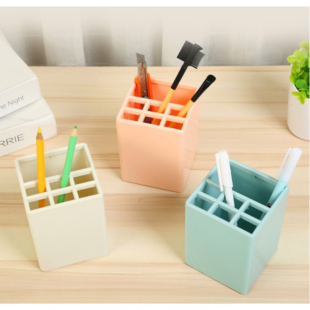 Ống cắm bút nhựa nhiều ngăn CB23 ống cắm bút văn phòng ống đựng bút pastel dễ thương