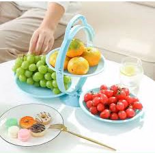 Khay Đựng Trái Cây, Hoa Quả, Bánh Kẹo 3 Tầng Gấp Gọn