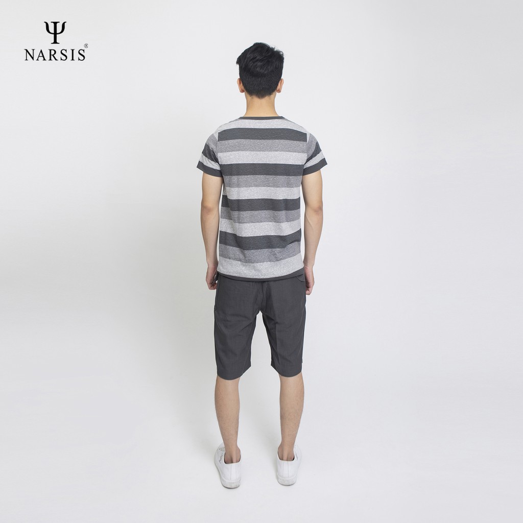 Áo nam màu ghi kẻ Narsis D5019