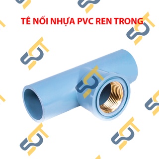 [TÊ NHỰA PVC] Tee ren trong (BSP hệ G) bằng đồng, kết nối cho ống nhựa PVC trơn dán - Chất liệu nhựa nguyên sinh thumbnail