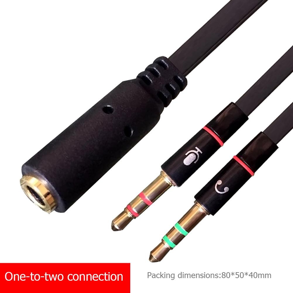 [moo] Headphone Splitter Audio Cable 3.5mm Female to 2 Male Adapter Aux Wire Cord Bla