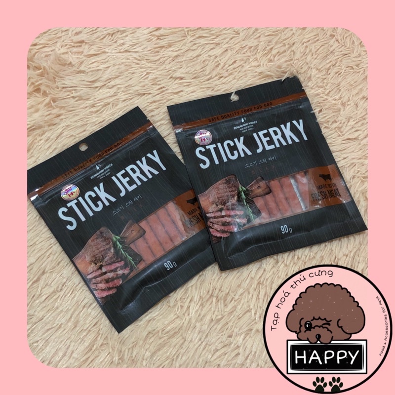 Bánh thưởng thịt bò que mềm cho chó / Snack thanh mềm cho cún BowWow Beef Jerky Stick [Ảnh thật]- Tạp Hóa Thú Cưng Happy