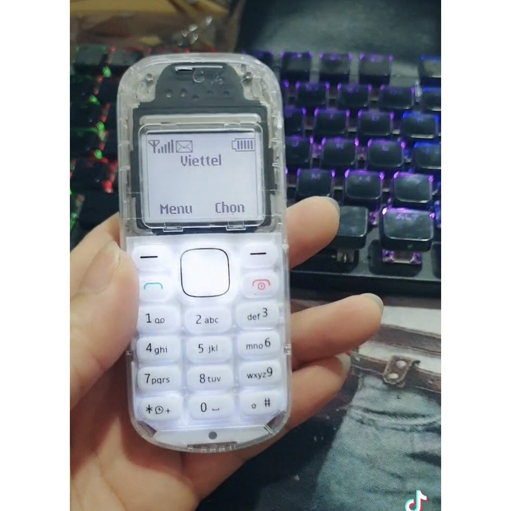 Điện Thoại Nokia 1280 Zin Lên Sườn Vỏ Trong Suốt - Có Pin Sạc