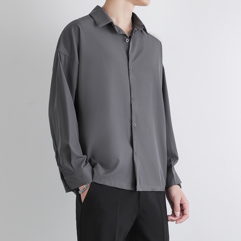 Áo sơ mi nam dài tay Unisex cổ bẻ, Sơ mi nam chất vải lụa cao cấp không nhăn không xù kiểu dáng Hàn Quốc