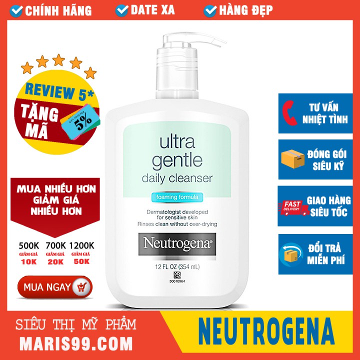 Sữa Rửa Mặt Neutrogena Ultra Gentle Daily Cleanser (354ml) _ NTG014SRM