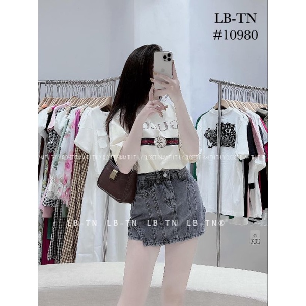 Quần jeans giả váy gân hàng QCL1