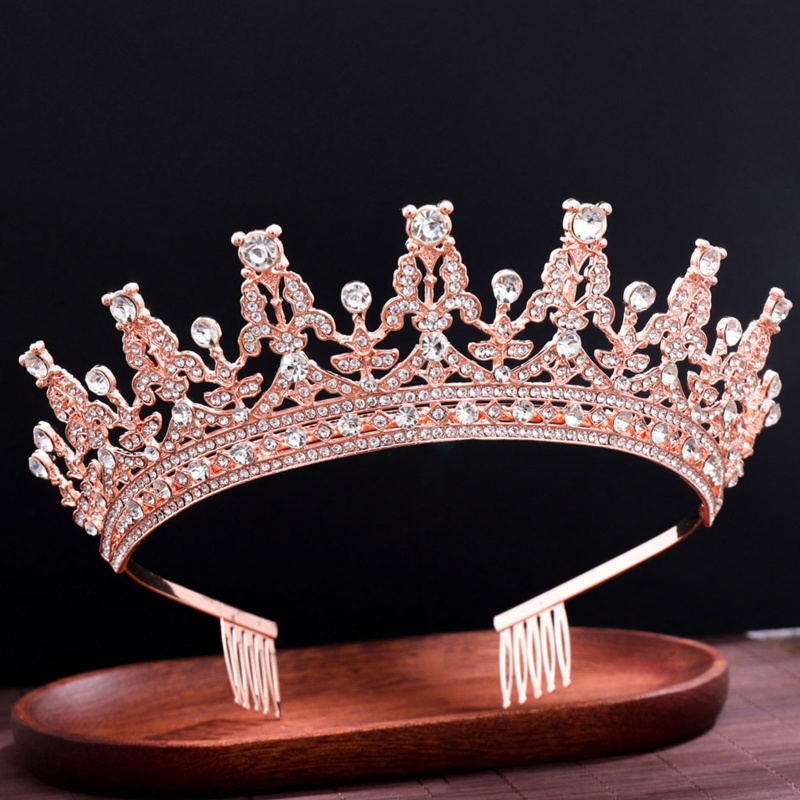 Cài Tóc Hình Vương Miện Đính Pha Lê Cho Cô Dâu