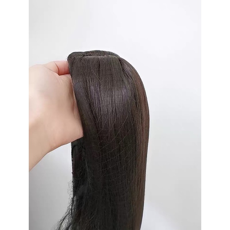 Tóc giả nguyên đầu, cả đầu cụp đuôi không mái ms028 phong cách Hàn Quốc tặng wig