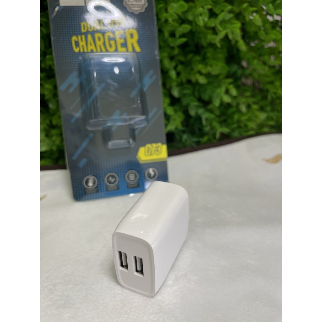 Củ Sạc Nhanh 2 Cổng 2.4A Hoco C73/C73A, Thiết Kế Đẹp Mắt, Sang Trọng, Cứng Cáp- Bảo Hành Chính Hãng 12 Tháng.
