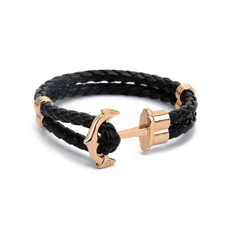 Vòng Tay Da Tết Dễ Thương Khóa Hình Mỏ Neo Unisex Hót Trend