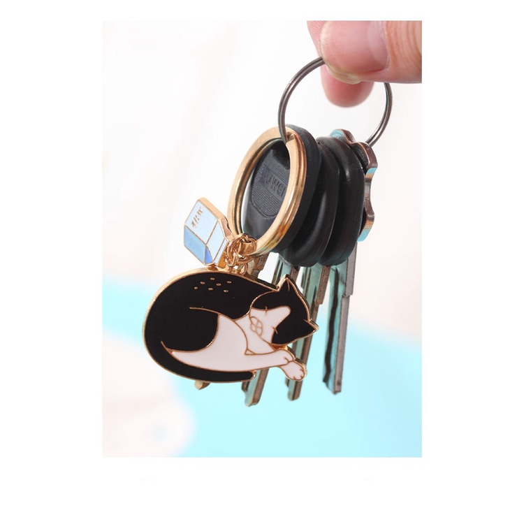 Móc khóa động vật dễ thương, móc chìa khóa trang trí xe hơi, balô, túi xách chất liệu bằng kim loại