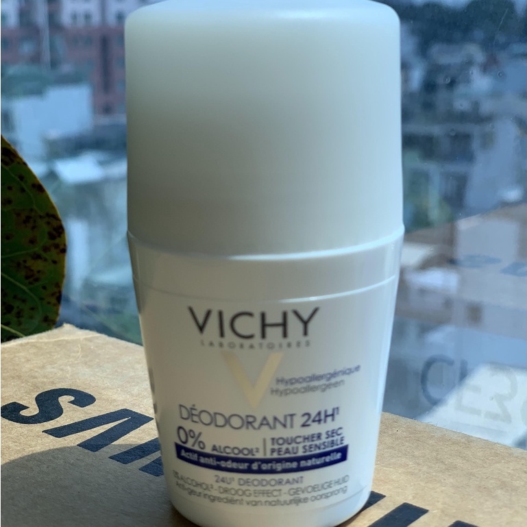 Lăn khử mùi Vichy Deodorant Anti Transpirant 50ml (lăn nách nắp trắng) 24h