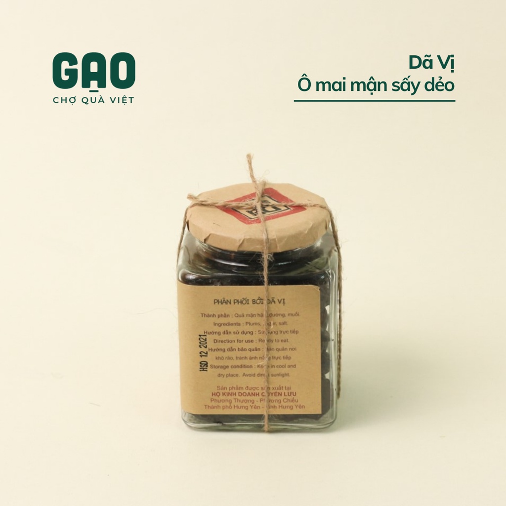 Ô mai mận sấy dẻo không hạt - Dã Vị - Lọ 300g