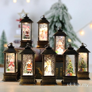 Đèn LED hình quả cầu tuyết/ông già noel/ người tuyết lấp lánh độc đáo trang trí nhà cửa dịp giáng sinh
