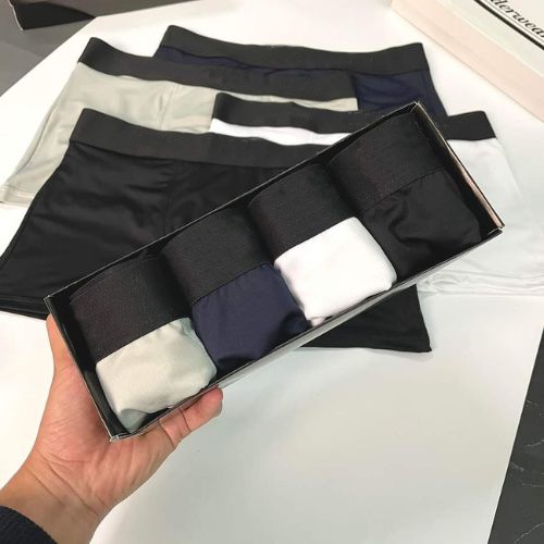 Combo 4 Quần lót nam thun lạnh pha lụa siêu mát - quần sịp giá tốt - Tặng kèm tất chân - Tomhoway