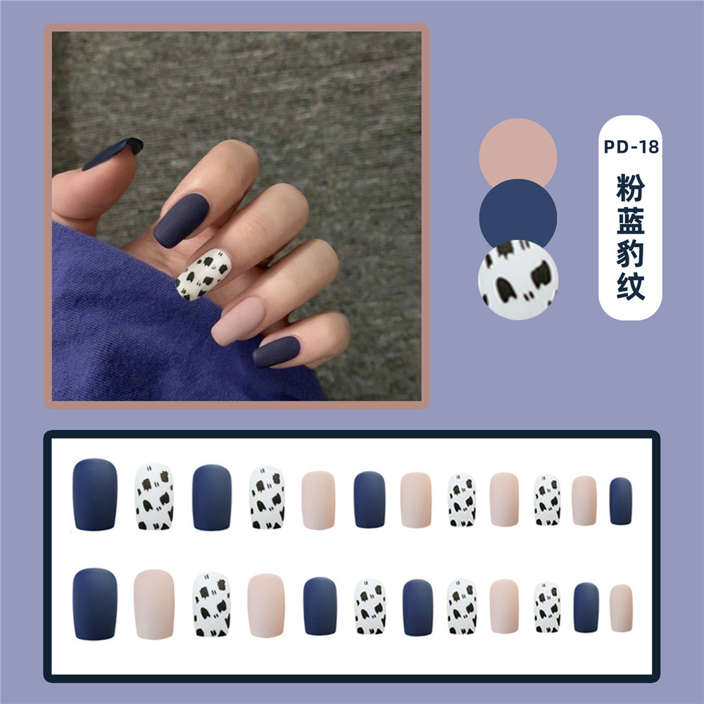 Cod In Stock New Leopard Print Fake Nail Sticker Wearing Nail Manicure Finished Nail Patch