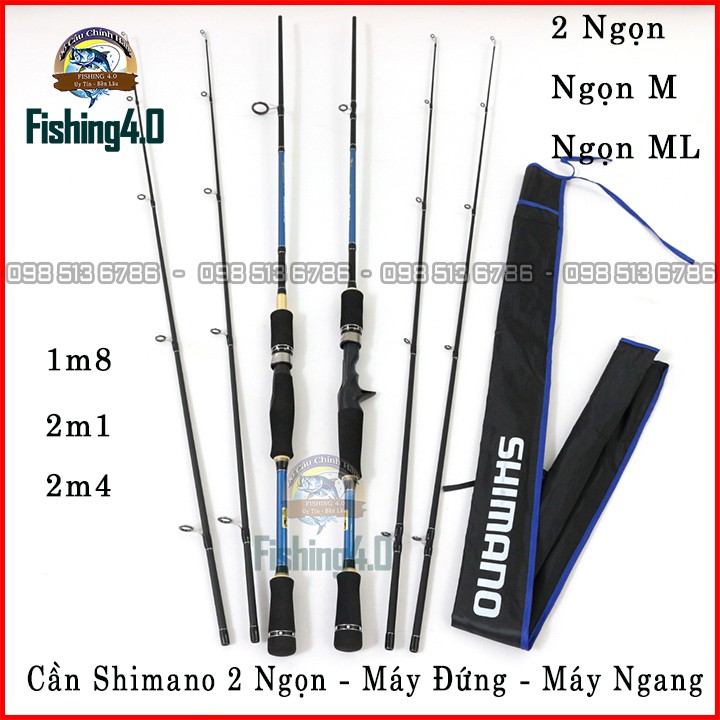 Cần câu máy shimano máy đứng máy ngang 2 ngọn M/ML