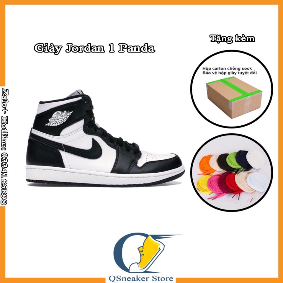[FREE SHIP] Giày Thể Thao Jordan 1 High Đen Trắng Panda, Sneaker Nam Nữ JD1 Fullbox Da Nhăn | BigBuy360 - bigbuy360.vn