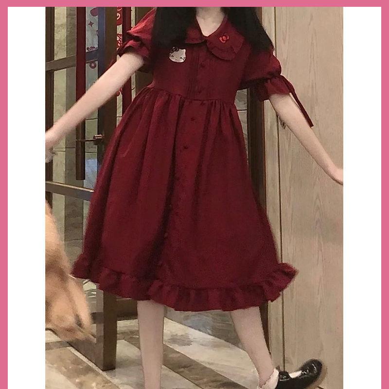 Váy đỏ Váy babydoll Váy Pettiskirt Mềm Mại Dễ Thương Phong Cách Nhật Bản Cho Bé Gái