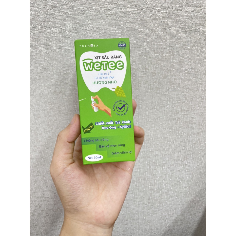 Xịt răng miệng thảo dược Wetee lọ 30ml an toàn cho bé. Xịt ngừa sâu răng, sún răng, viêm lợi, hôi miệng, bảo vệ men răng
