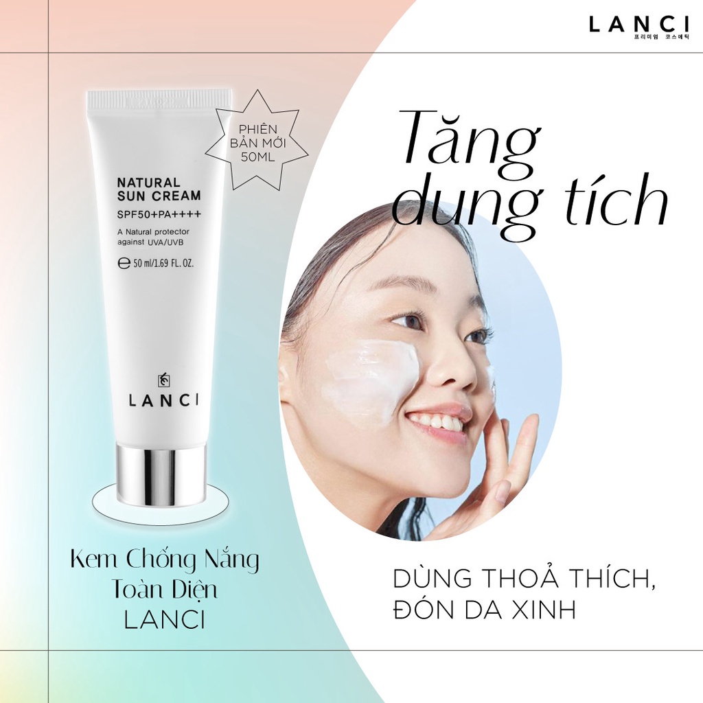 Kem Laci Natural SunCream chống nắng dưỡng ẩm, dưỡng trắng da 50Ml