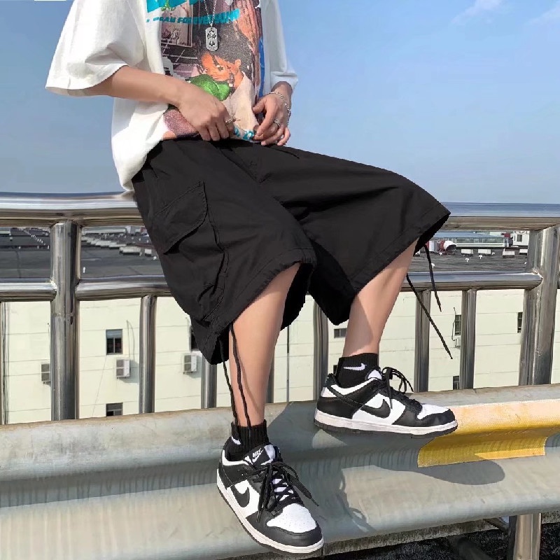 Quần ngắn ống rộng Nhiều Túi Thời Trang Hàn Quốc Cho Nam Size M-4XL