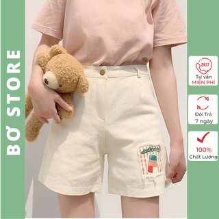 Quần Short Ngố Nữ Kaki Jean 2 Màu Đen Và Kem Phong Cách Uzzang Hàn Quốc 427