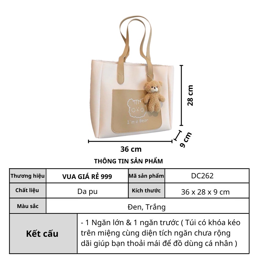 Túi xách đeo vai nữ đẹp đi chơi phong cách thời trang hàn quốc giá rẻ dễ thương cute DC262 (Tặng kèm gấu)