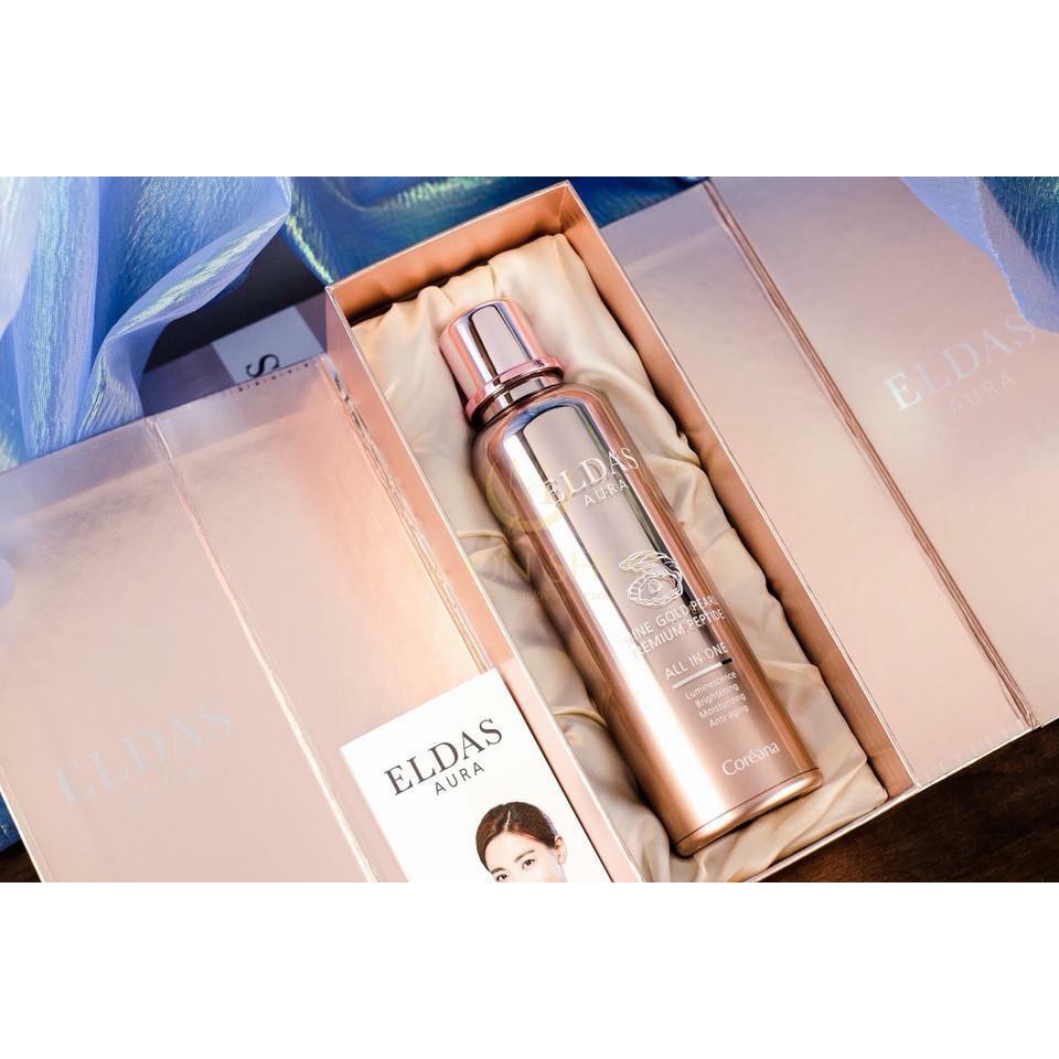 [Chính Hãng - Có Sẵn] Serum ELDAS Aura Shine Gold Pear Premium Peptide ALL- IN- ONE Dưỡng Trắng - Chống Lão Hóa - 100ml