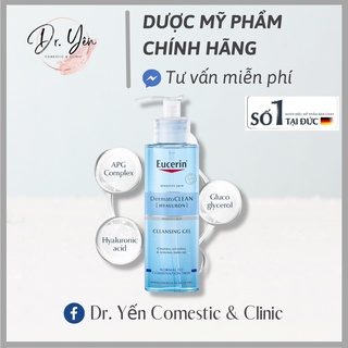 ✅ gel rửa mặt eucerin làm sạch dịu nhẹ da nhạy cảm 200ml dermatoclean hyaluron cleansing gel