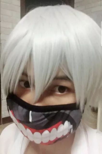 Bộ tóc giả và mặt nạ cosplay anime Tokyo Ghoul Kaneki