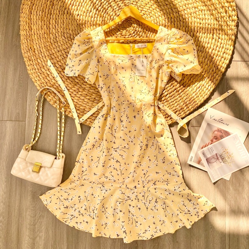 [Mã FAMARAL1 giảm 10K đơn 50K] VÁY CỔ VUÔNG TAY CÁNH TIÊN TÙNG ĐUÔI CÁ MIDI - NA4 | BigBuy360 - bigbuy360.vn