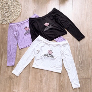 Áo Croptop Bẹt Vai Peach