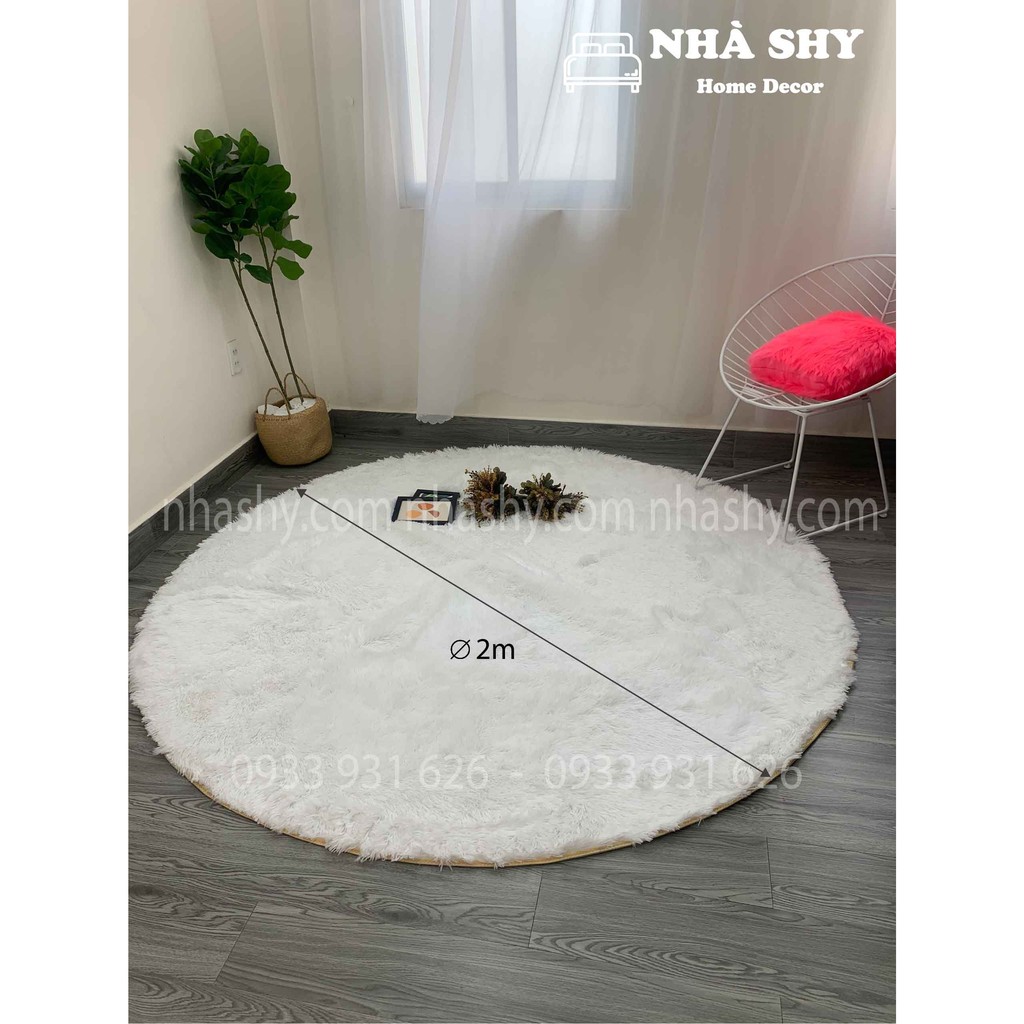 Thảm Lông Trải Sàn Màu Loang Hình Tròn - Trang Trí Phòng Ngủ - Phòng Khách Size 2m