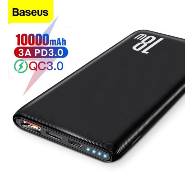 Pin dự phòng sạc nhanh Baseus Bipow 10000mAh PD/QC 18W / Baseus BIpow Digital Display 15W (Powerdelivery / Quick Charge