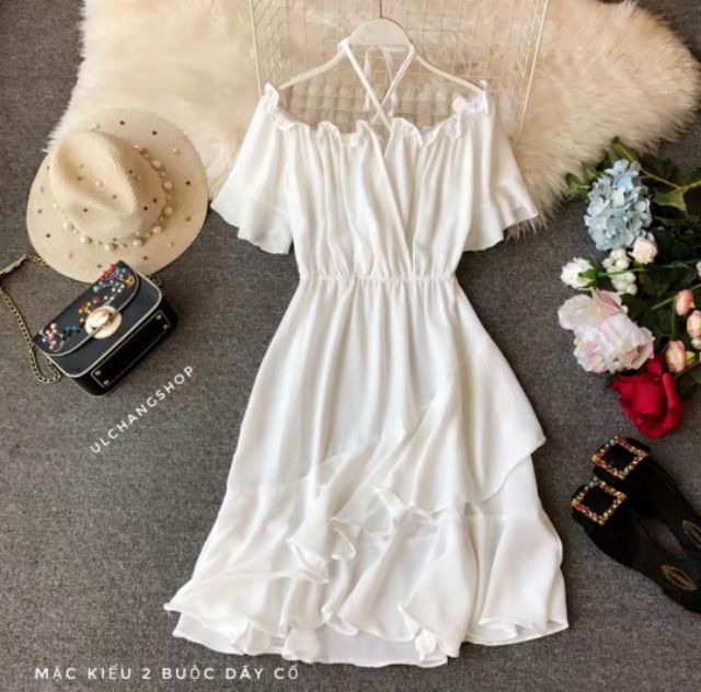 VÁY TRỄ VAI XOÈ THẮT NƠ siêu xinh (kèm ảnh thật) | BigBuy360 - bigbuy360.vn