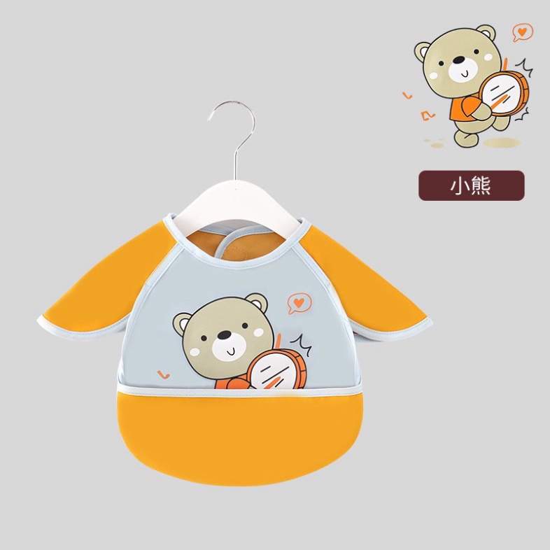 Áo yếm ăn dặm cho bé chống thấm có máng hứng thức ăn rơi A Lá Kids