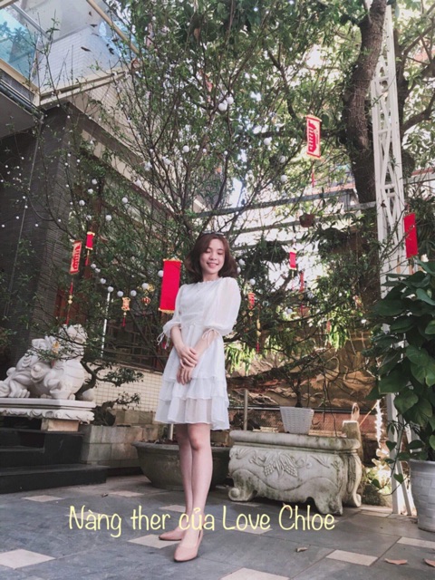 Đầm babydoll bèo trắng / Đầm Bánh Bèo