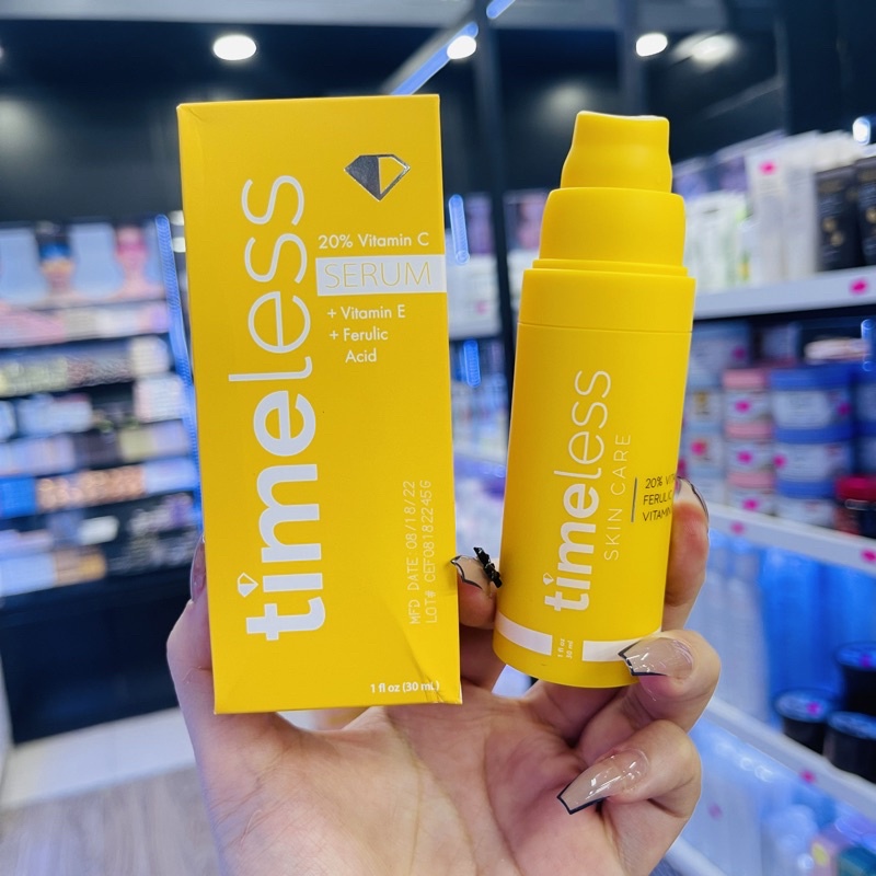 Tinh Chất Dưỡng Trắng Da Giảm Thâm Serum TIMELESS 20% Vitamin C + E + Ferulic Acid 30ML