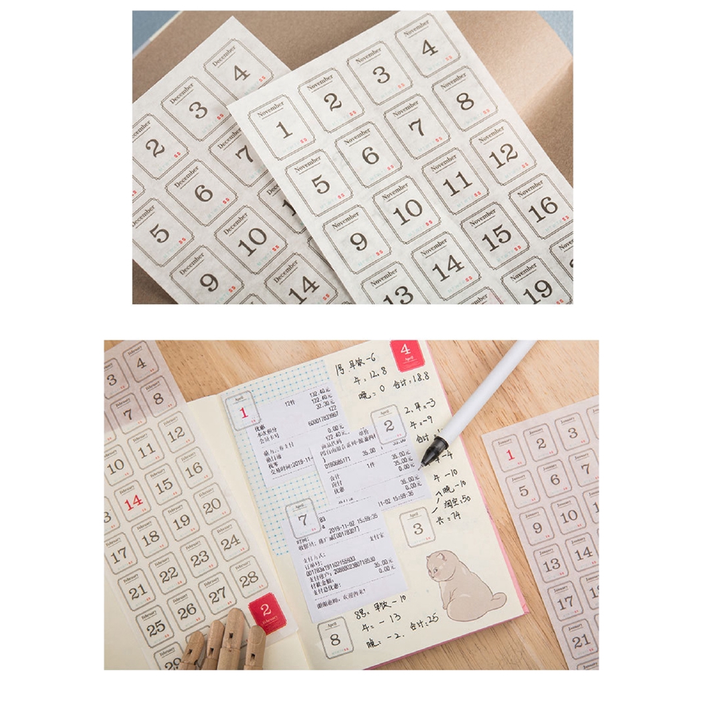 Set 12 Tấm Sticker Dán Trang Trí Sổ Tay