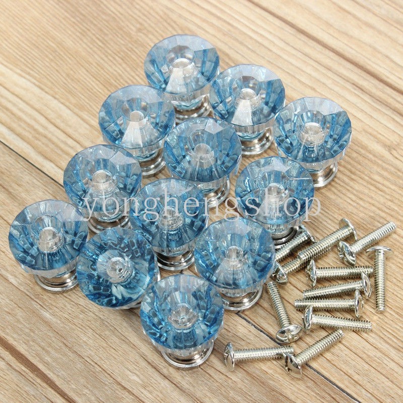 1 Tay Nắm Cửa Kính / Ngăn Kéo Tủ Hình Viên Kim Cương Pha Lê