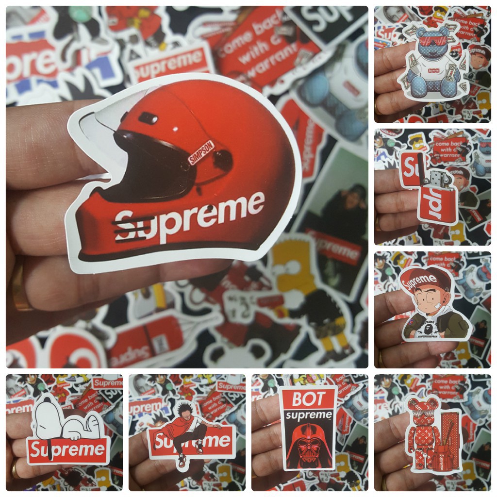 [KHÔNG ƯNG ĐỔI TRẢ] BỘ STICKER SUPREME CAO CẤP 25 CHIẾC- Dùng dán Xe, dán mũ bảo hiểm, dán Laptop...