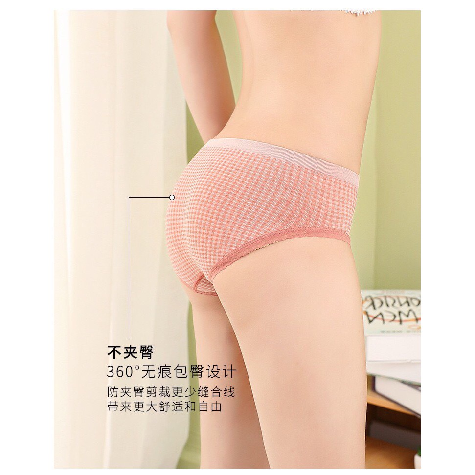 Quần Lót Nữ Cotton phối ren đính nơ điệu đà xinh xắn MÃ 9028